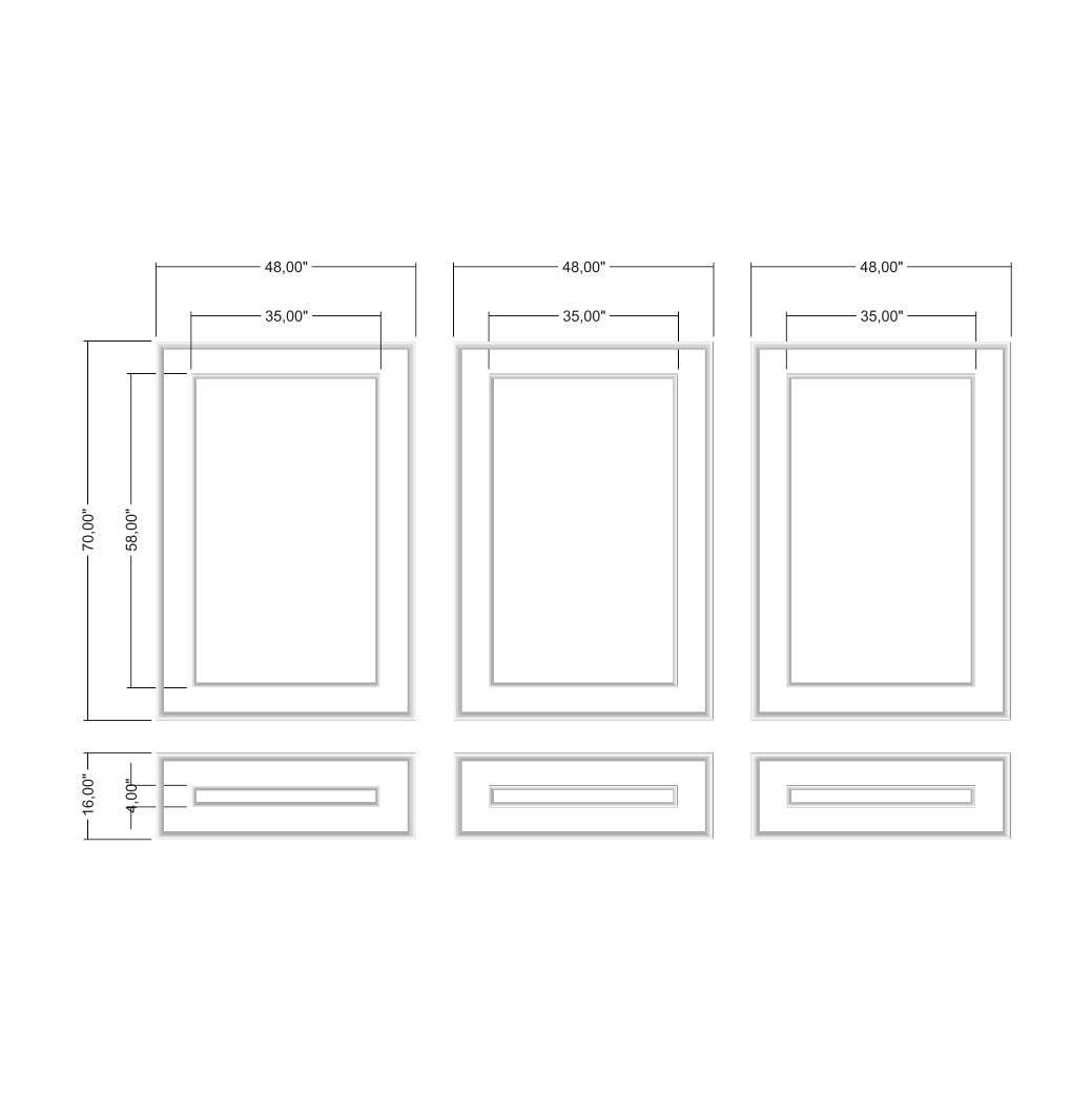 Picture Frame Molding Kit layout drawing with frame dimensions