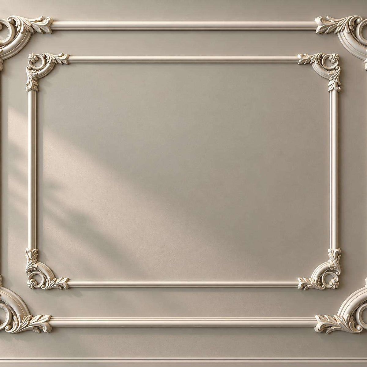 Picture frame molding with ornate corner appliques