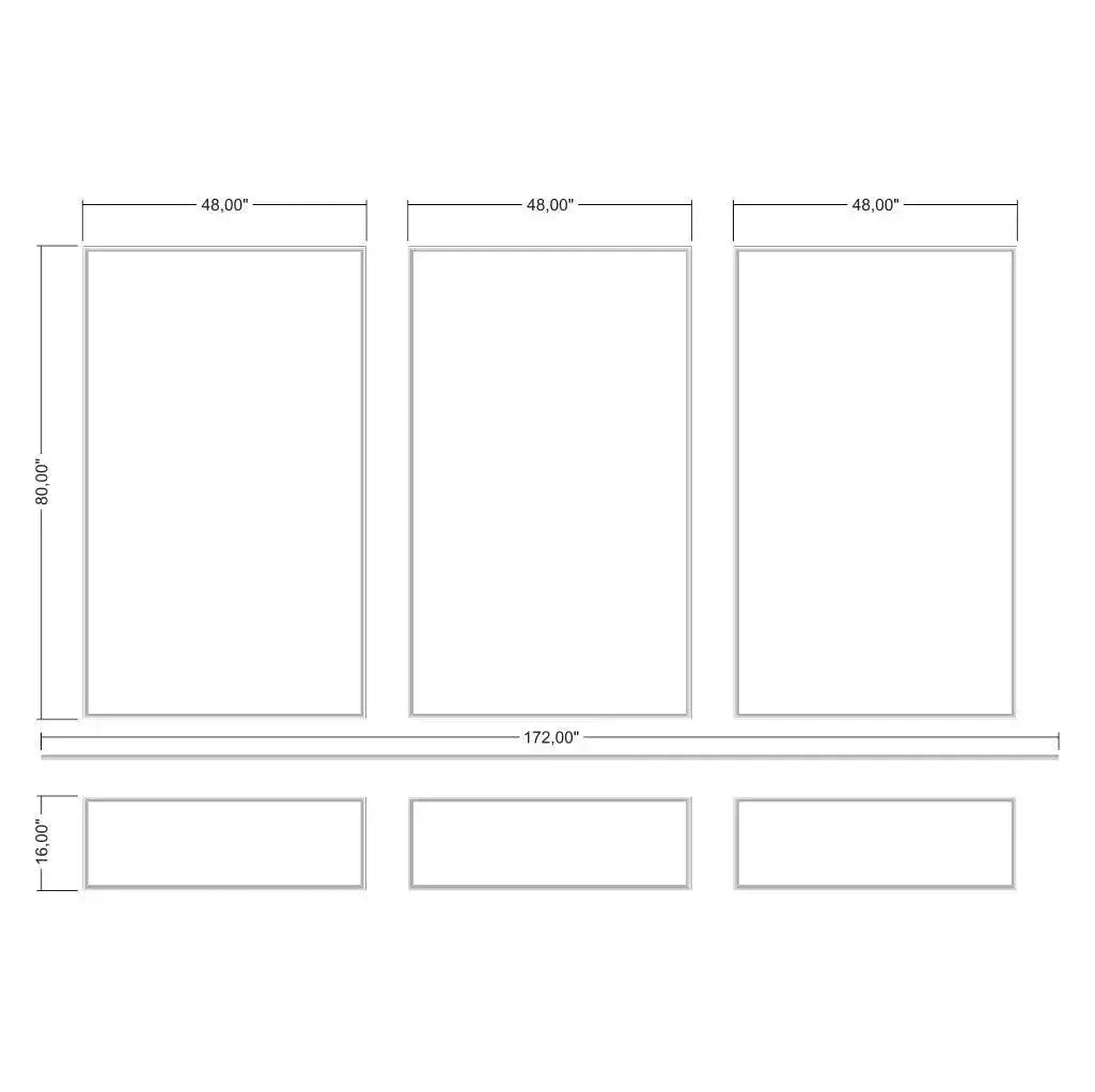 Wall Molding Kit with Chair Rail numbered piece assembly diagram