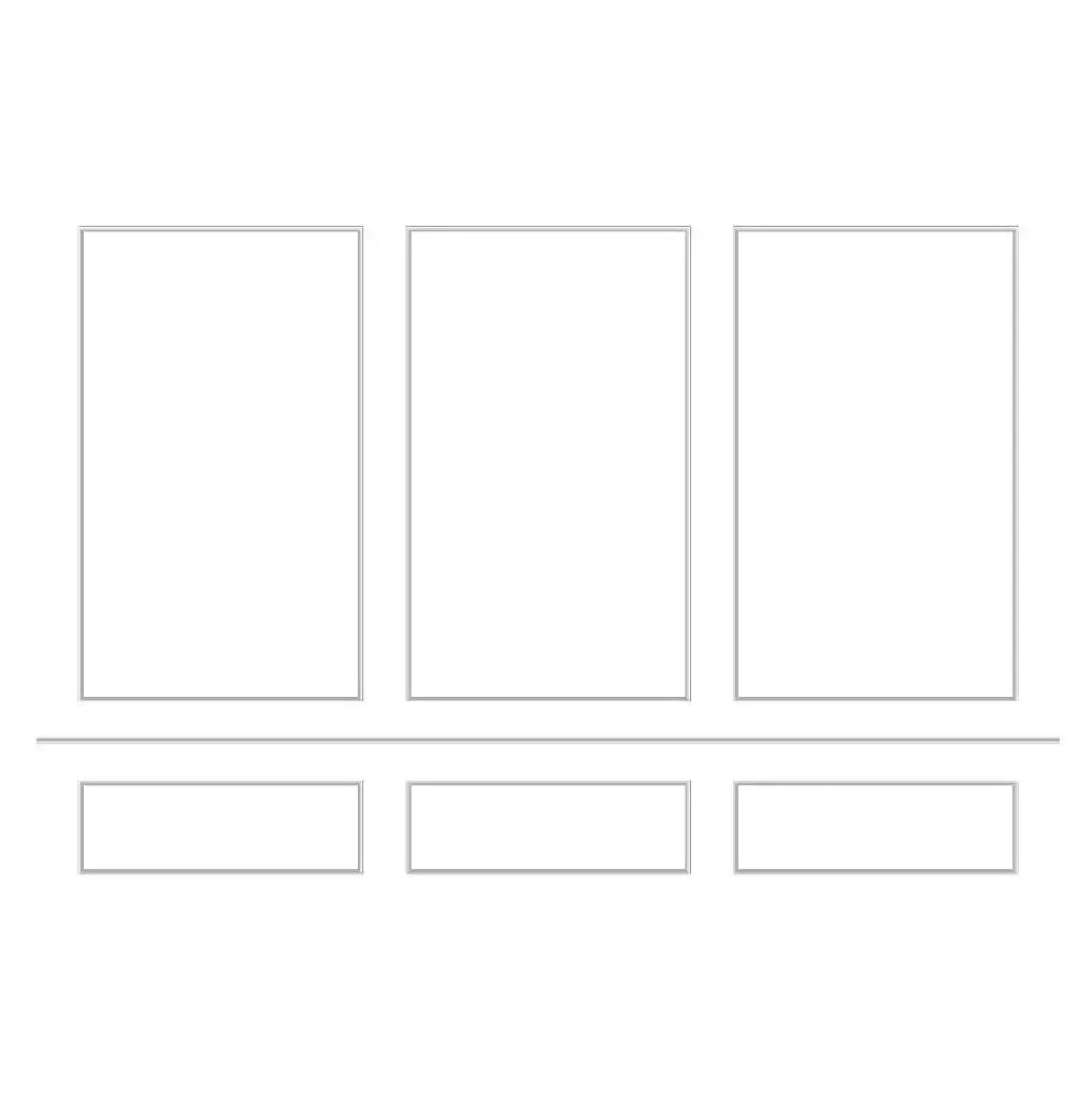 Wall Molding Kit with Chair Rail frame outline layout