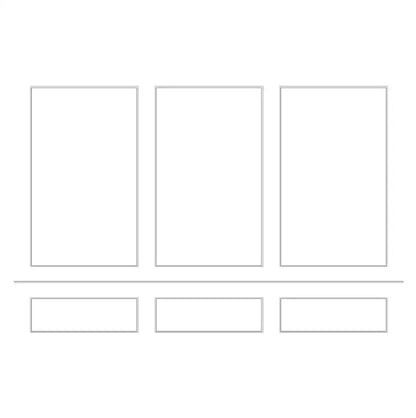 Wall Molding Kit with Chair Rail frame outline layout