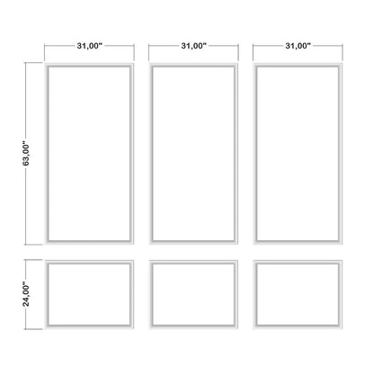 Ready to Go Wainscoting Kit layout drawing with frame dimensions