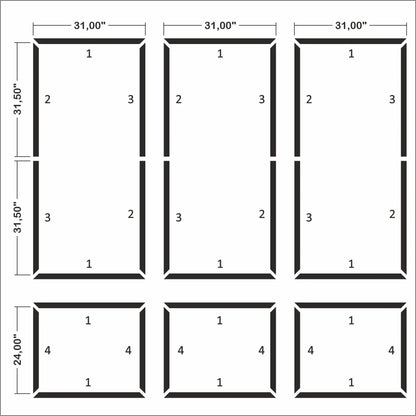 Ready to Go Wainscoting Kit numbered piece assembly diagram