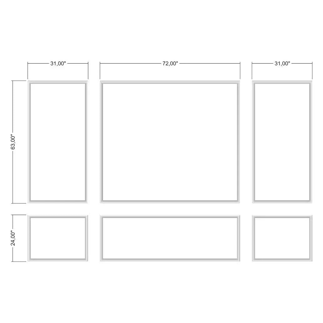 Renter Friendly Peel and Stick Wall Molding numbered piece assembly diagram