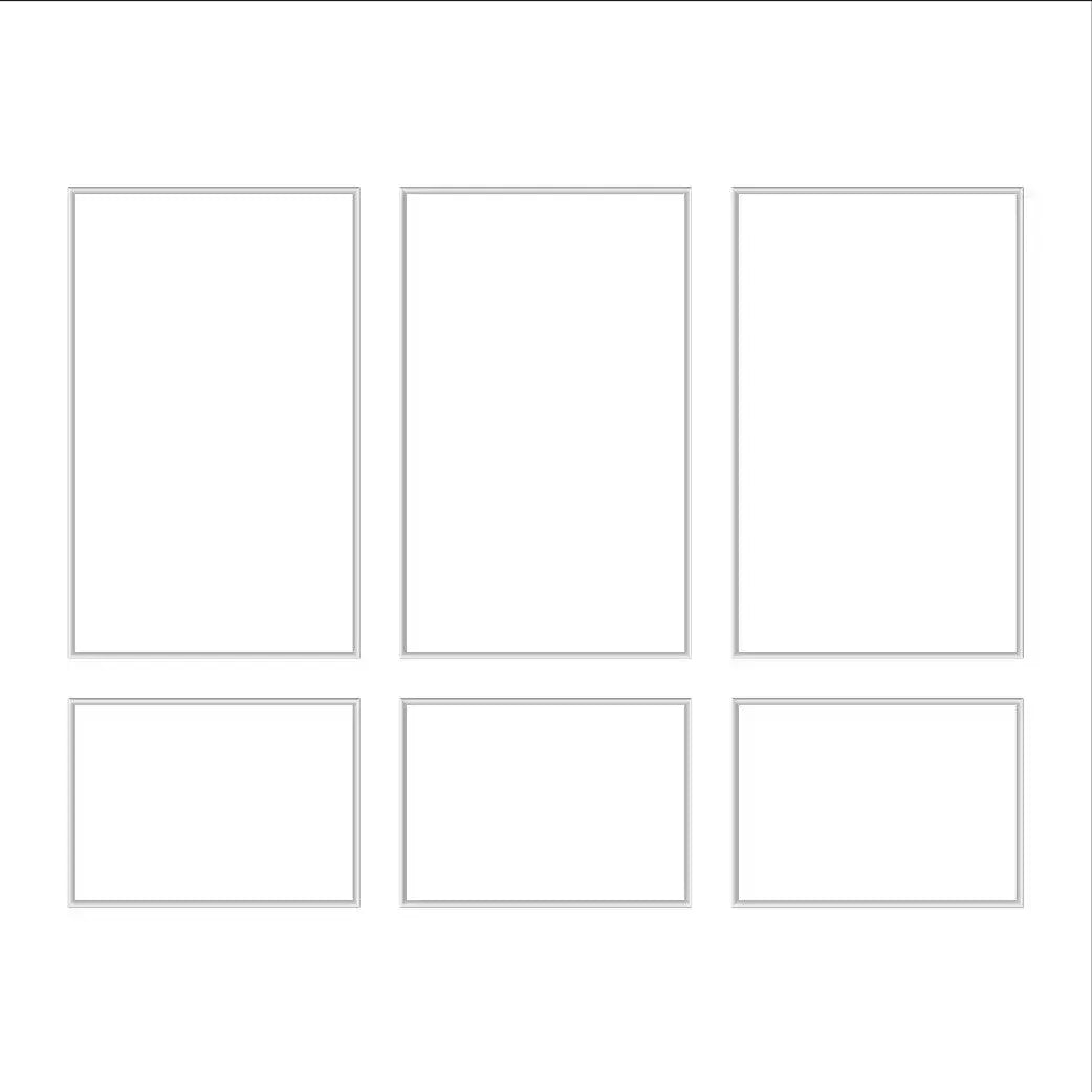 Box Molding Wall Kit layout drawing with frame dimensions