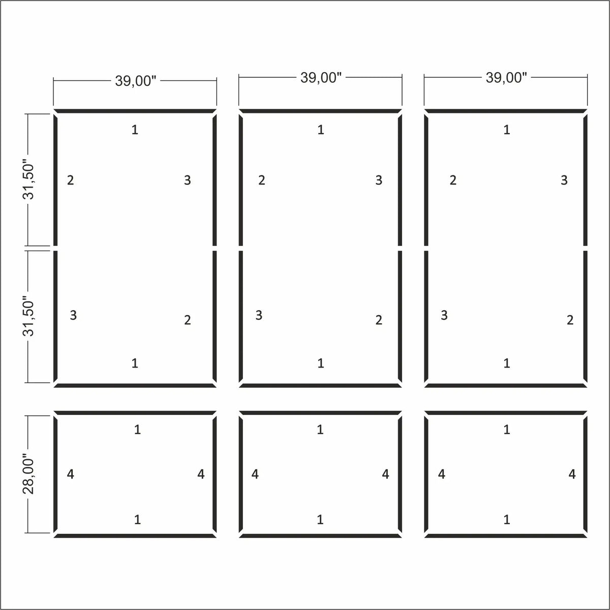 Box Molding Wall Kit frame outline layout