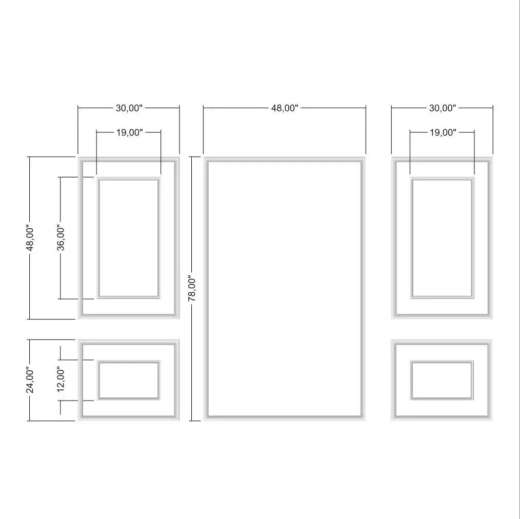 Shadow Box Molding Kit layout drawing with frame dimensions
