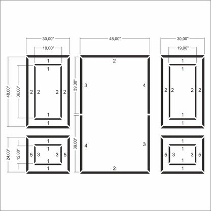 Shadow Box Molding Kit numbered piece assembly diagram