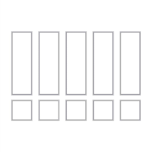 Shadow Box Picture Frame Wall Molding layout drawing with frame dimensions alternate view