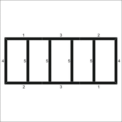 Shaker Wall Paneling Kit layout drawing with frame dimensions