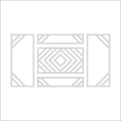 Square Edge Wall Molding layout drawing with frame dimensions
