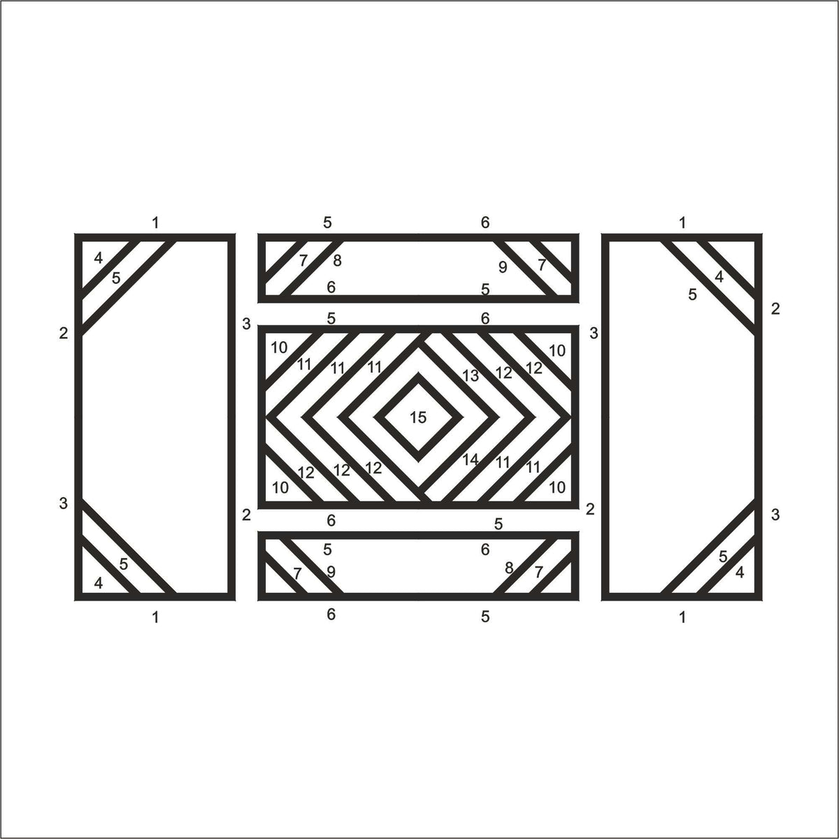Square Edge Wall Molding frame outline layout