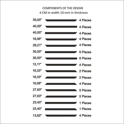 Square Edge Wall Molding cut list: strip lengths and piece counts
