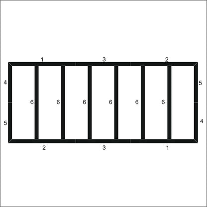Square Panel Wall Molding layout drawing with frame dimensions