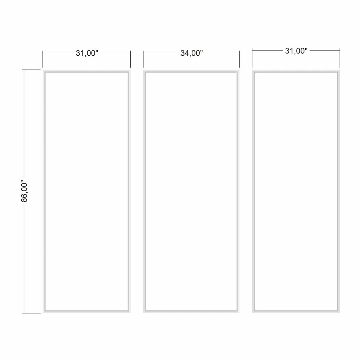 Wainscoting Wall Molding Kit numbered piece assembly diagram