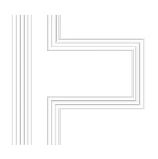 TV Media Wall Panels layout drawing with frame dimensions alternate view