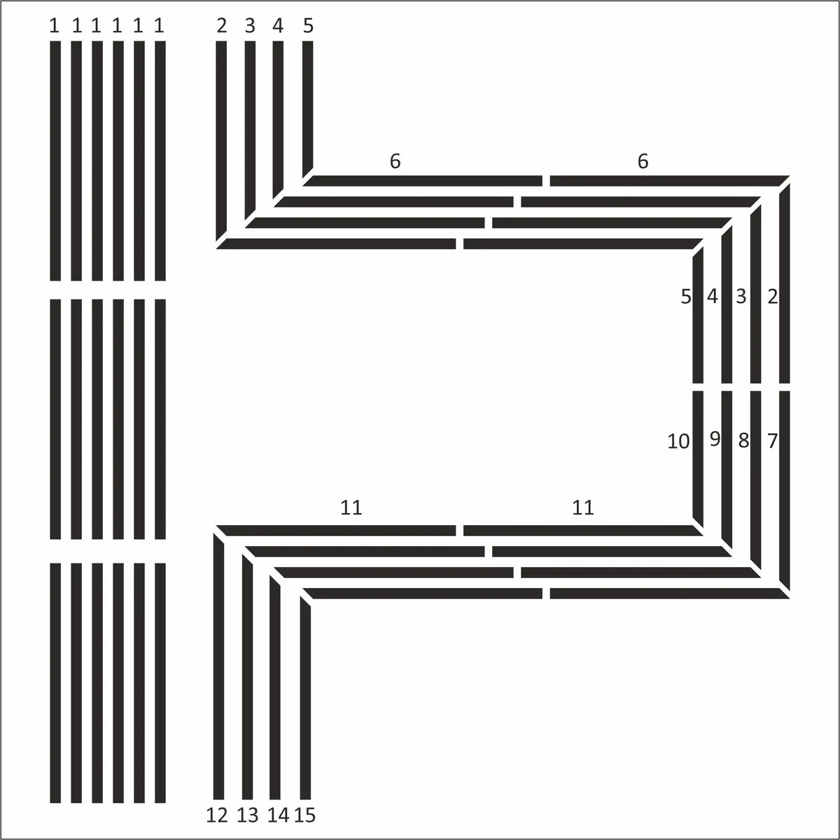 TV Media Wall Panels frame outline layout