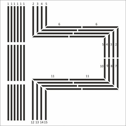 TV Media Wall Panels frame outline layout