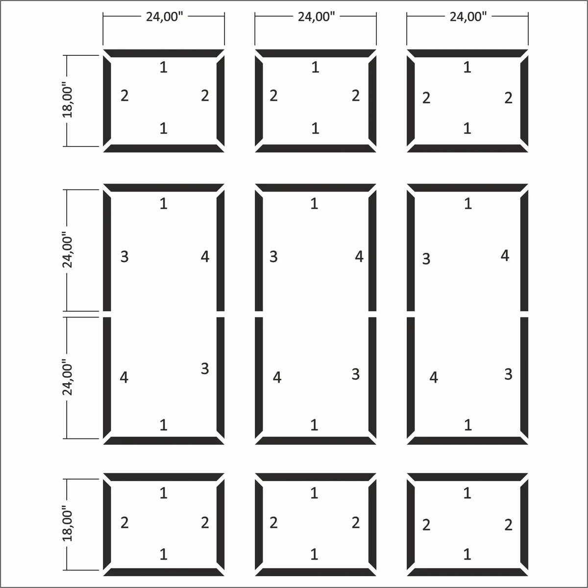 Wainscoting Wall Molding Kit frame outline layout