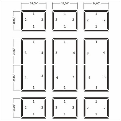 Wainscoting Wall Molding Kit frame outline layout