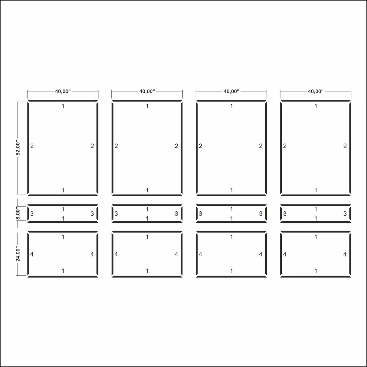 Wall Molding Kit numbered piece assembly diagram