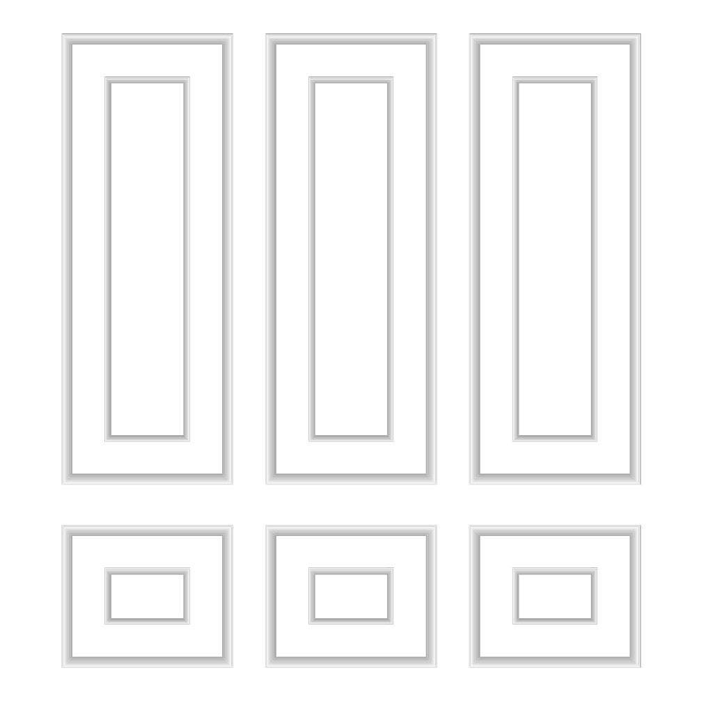 White Wall Molding Kit layout drawing with frame dimensions