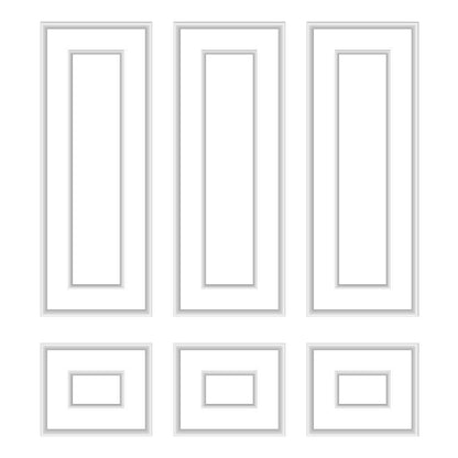 White Wall Molding Kit layout drawing with frame dimensions